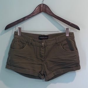 Ambiance Apparel Olive Khaki Green Shorts